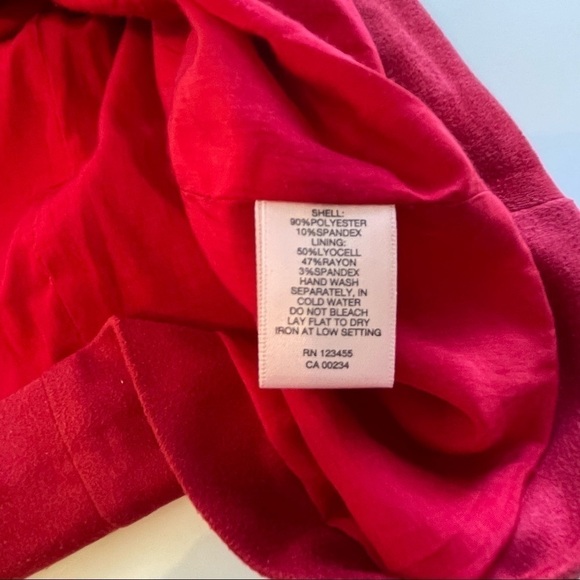 Design Lab Lord and Taylor Red Laser Cut Short Sleeve Dress Size Small - Picture 6 of 8